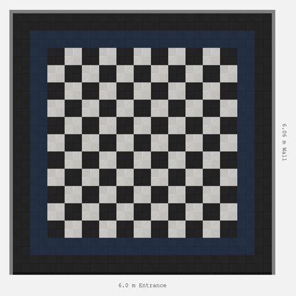 ULTRAGRID Double Border Chequer Infill Design Outer: Jet Black - Inner: Night Blue - Infill: Jet Black - Alpine White