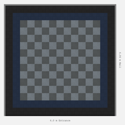 ULTRAGRID Double Border Chequer Infill Design Outer: Jet Black - Inner: Night Blue - Infill: Space Grey - Silver Grey