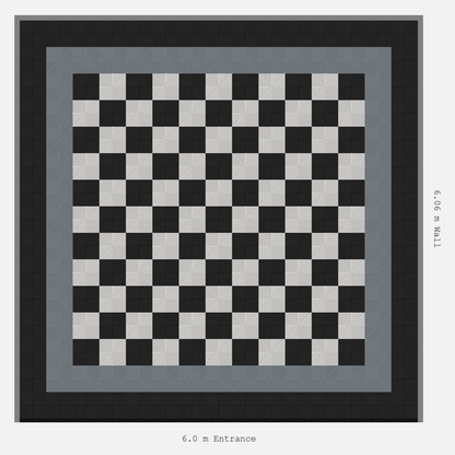 ULTRAGRID Double Border Chequer Infill Design Outer: Jet Black - Inner: Silver Grey - Infill: Jet Black - Alpine White