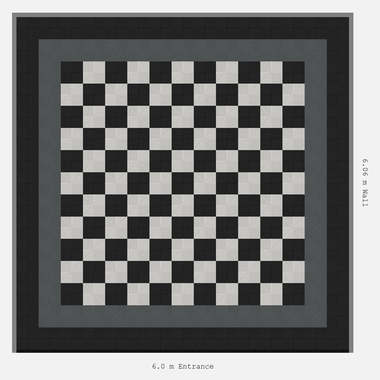 ULTRAGRID Double Border Chequer Infill Design Outer: Jet Black - Inner: Space Grey - Infill: Jet Black - Alpine White