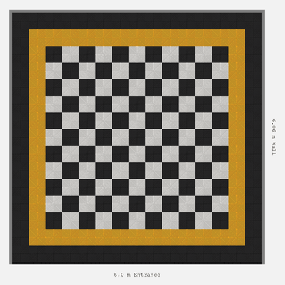 ULTRAGRID Double Border Chequer Infill Design Outer: Jet Black - Inner: Speed Yellow - Infill: Jet Black - Alpine White