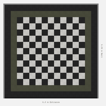 ULTRAGRID Double Border Chequer Infill Design Outer: Jet Black - Inner: Tactical Olive - Infill: Jet Black - Alpine White