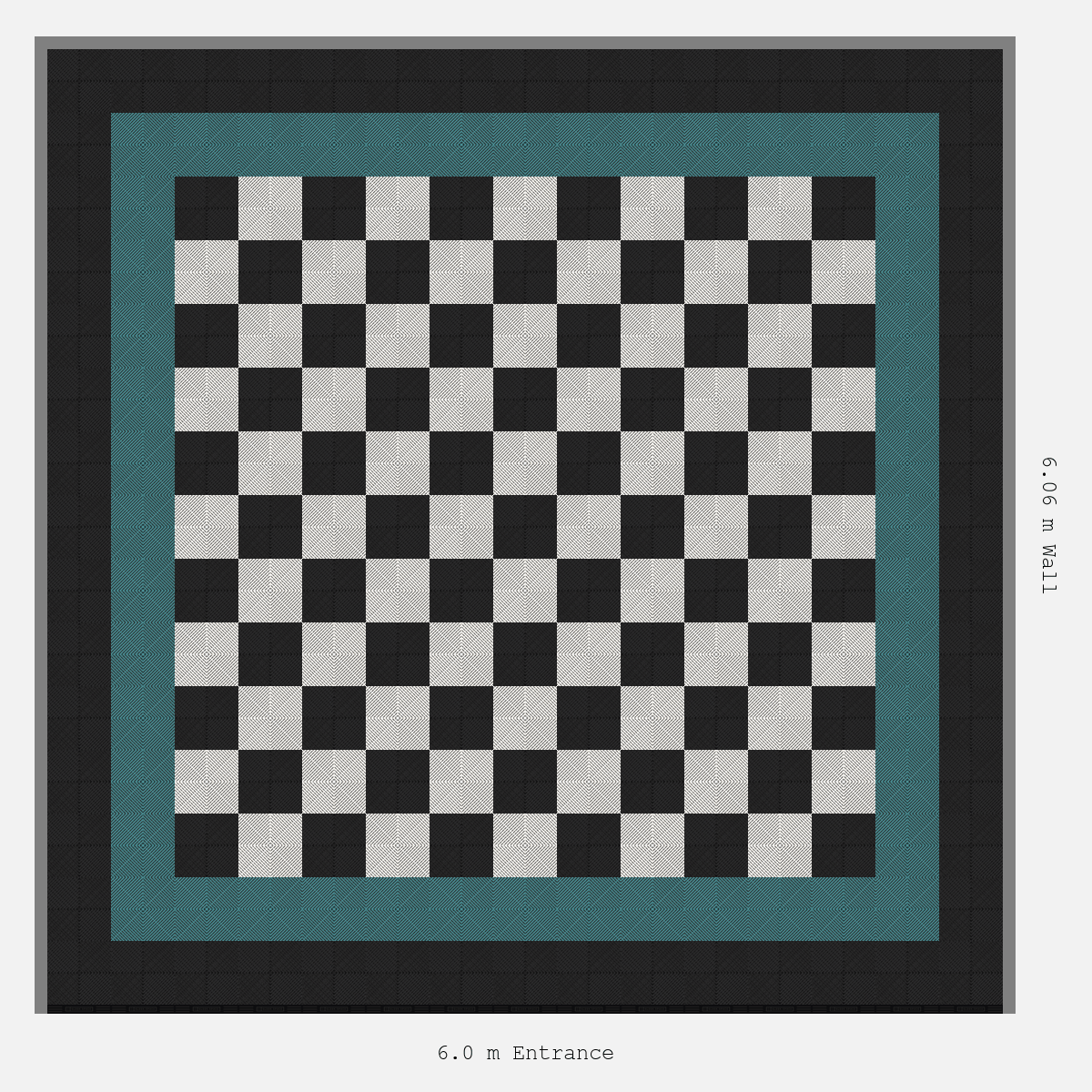 ULTRAGRID double border layout in Jet Black and Alpine White and Turbo Teal