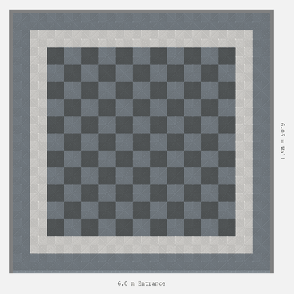 ULTRAGRID Double Border Chequer Infill Design Outer: Silver Grey - Inner: Alpine White - Infill: Space Grey - Silver Grey