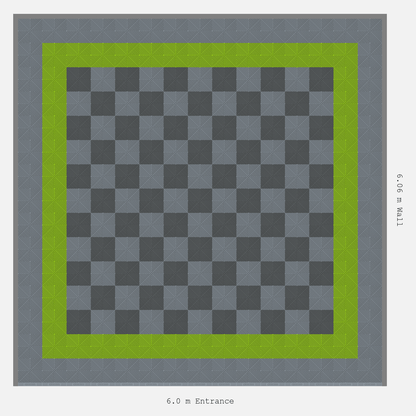 ULTRAGRID Double Border Chequer Infill Design Outer: Silver Grey - Inner: Electric Green - Infill: Space Grey - Silver Grey
