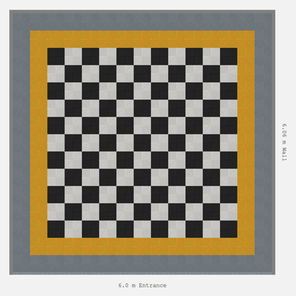 ULTRAGRID Double Border Chequer Infill Design Outer: Silver Grey - Inner: Speed Yellow - Infill: Jet Black - Alpine White