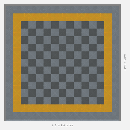 ULTRAGRID Double Border Chequer Infill Design Outer: Silver Grey - Inner: Speed Yellow - Infill: Space Grey - Silver Grey