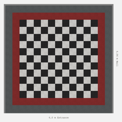 ULTRAGRID Double Border Chequer Infill Design Outer: Space Grey - Inner: Crimson Red - Infill: Jet Black - Alpine White
