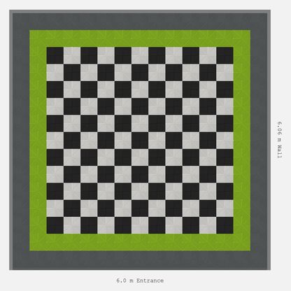 ULTRAGRID Double Border Chequer Infill Design Outer: Space Grey - Inner: Electric Green - Infill: Jet Black - Alpine White