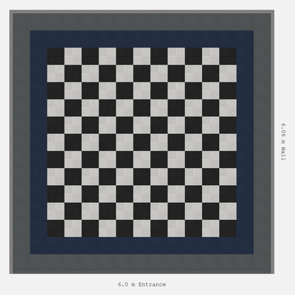 ULTRAGRID Double Border Chequer Infill Design Outer: Space Grey - Inner: Night Blue - Infill: Jet Black - Alpine White
