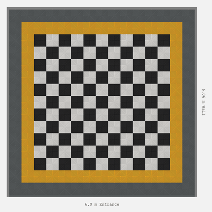ULTRAGRID Double Border Chequer Infill Design Outer: Space Grey - Inner: Speed Yellow - Infill: Jet Black - Alpine White