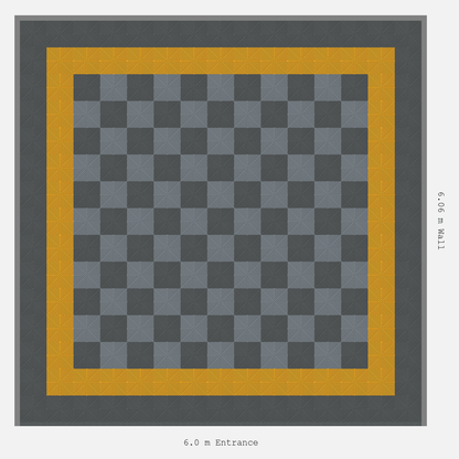 ULTRAGRID Double Border Chequer Infill Design Outer: Space Grey - Inner: Speed Yellow - Infill: Space Grey - Silver Grey