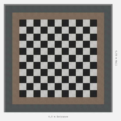 ULTRAGRID Double Border Chequer Infill Design Outer: Space Grey - Inner: Stone Beige - Infill: Jet Black - Alpine White
