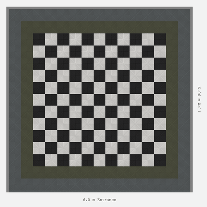 ULTRAGRID Double Border Chequer Infill Design Outer: Space Grey - Inner: Tactical Olive - Infill: Jet Black - Alpine White