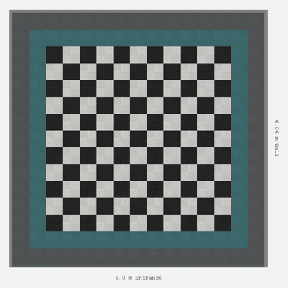 ULTRAGRID Double Border Chequer Infill Design Outer: Space Grey - Inner: Turbo Teal - Infill: Jet Black - Alpine White