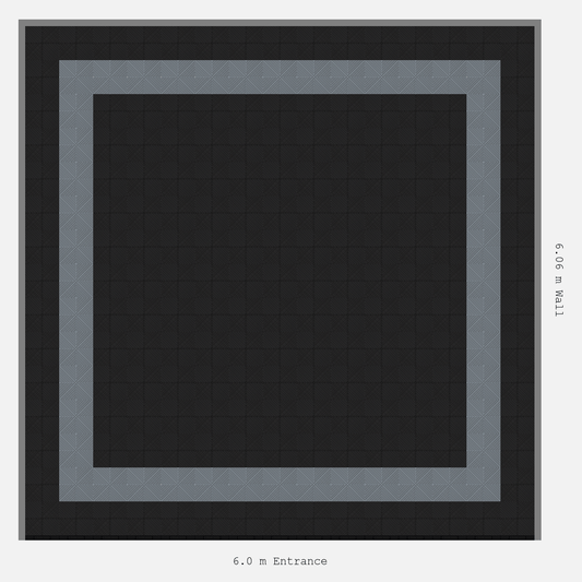 ULTRAGRID Double Border Plain Infill Design Outer/Infill: Jet Black - Inner: Silver Grey