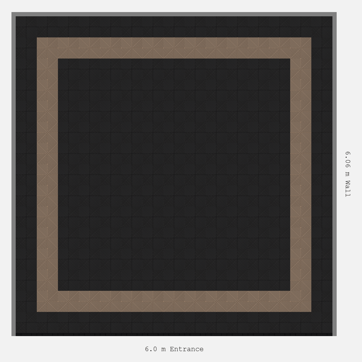 ULTRAGRID Double Border Plain Infill Design Outer/Infill: Jet Black - Inner: Stone Beige