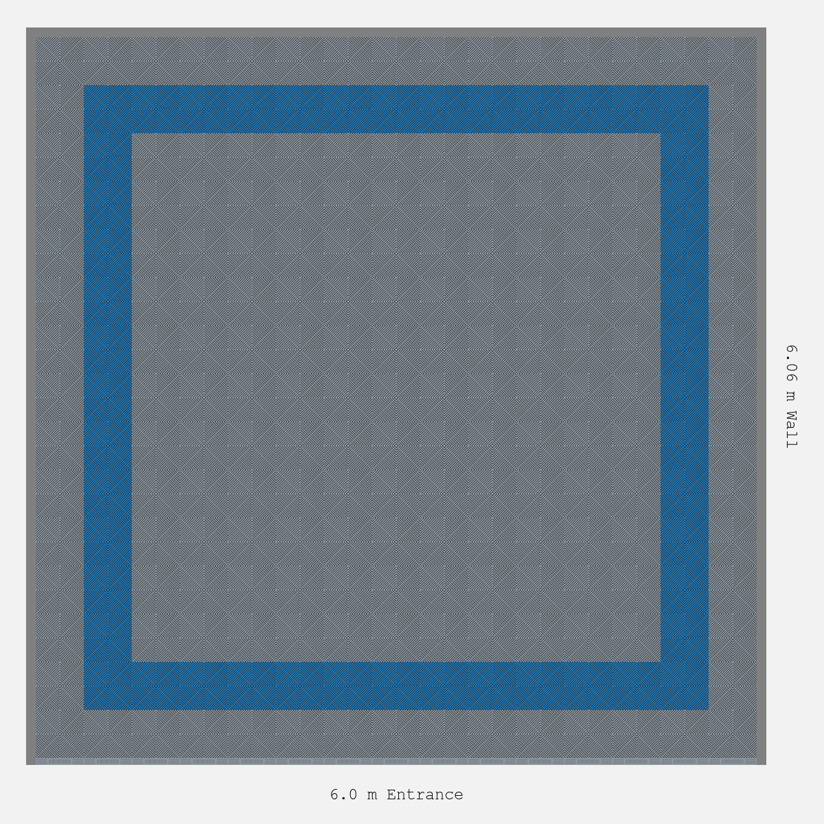 ULTRAGRID Double Border Plain Infill Design Outer/Infill: Silver Grey - Inner: Riviera Blue