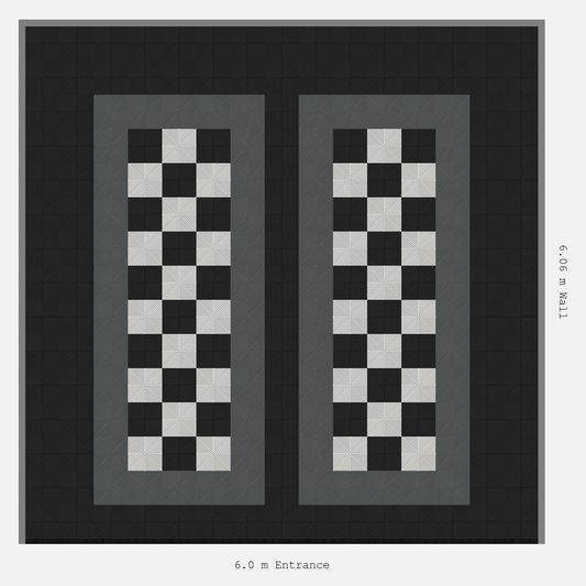 ULTRAGRID Parking Bay Chequer Infill Design Base: Jet Black - Outline: Space Grey - Infill: Jet Black - Alpine White
