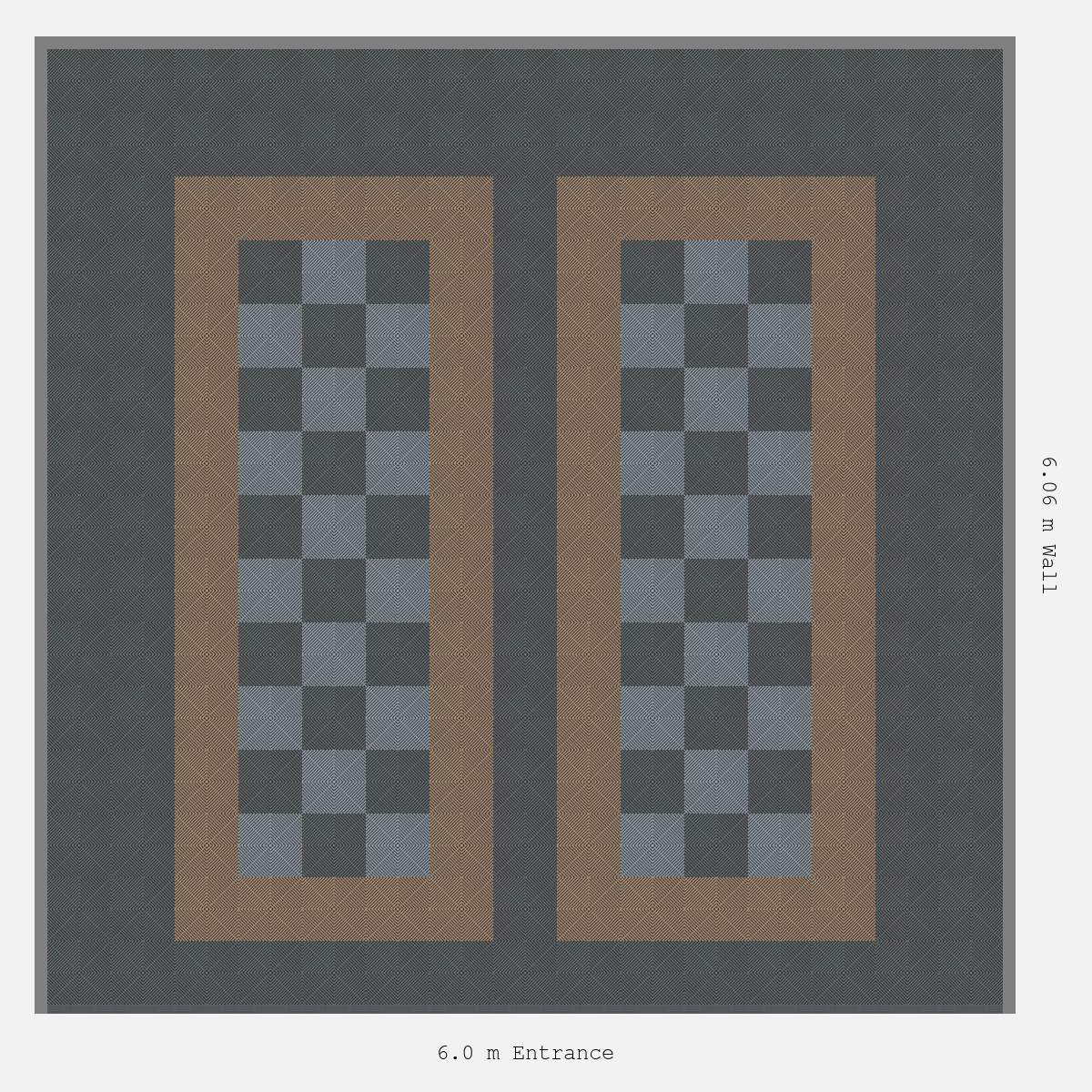 ULTRAGRID Parking Bay Chequer Infill Design Base: Space Grey - Outline: Stone Beige - Infill: Space Grey - Silver Grey