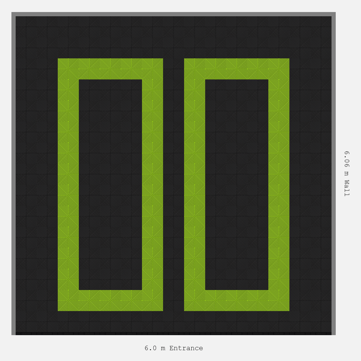 ULTRAGRID parking bay layout in Jet Black and Electric Green