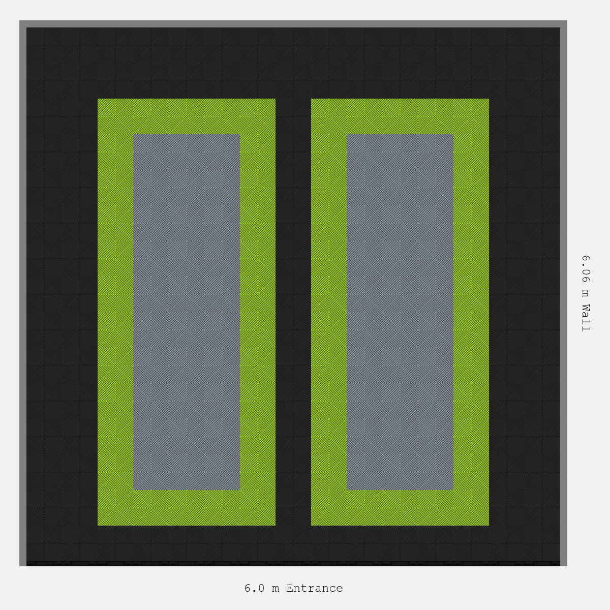 ULTRAGRID Parking Bay Plain Infill Design Base: Jet Black - Outline: Electric Green - Infill: Silver Grey