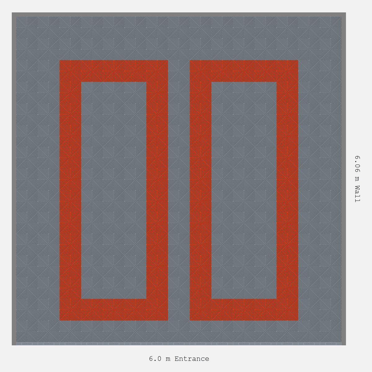 ULTRAGRID Parking Bay Plain Infill Design Base: Silver Grey - Outline: Lava Orange - Infill: Silver Grey