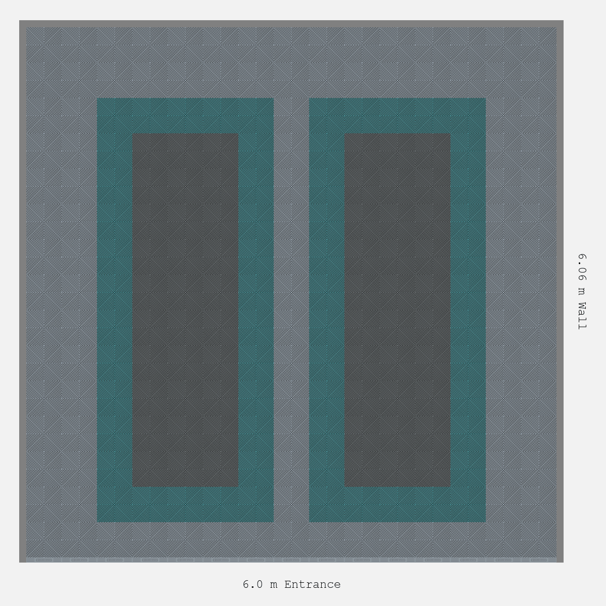 ULTRAGRID Parking Bay Plain Infill Design Base: Silver Grey - Outline: Turbo Teal - Infill: Space Grey