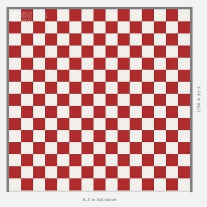 ULTRATUFF Chequer Design Alpine White Accent Crimson Red