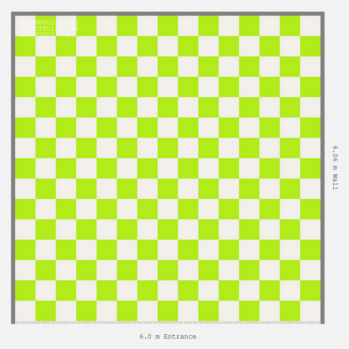 ULTRATUFF chequerboard layout in Alpine White and Electric Green