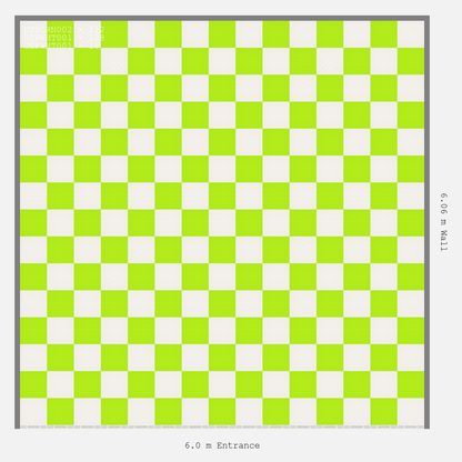 ULTRATUFF Chequer Design Alpine White Accent Electric Green