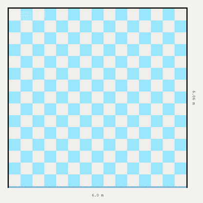 ULTRATUFF Chequer Design Alpine White Accent Gulf Blue