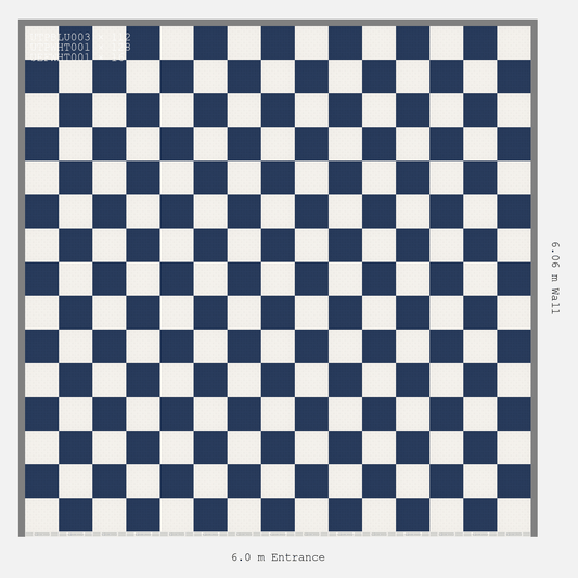 ULTRATUFF chequerboard layout in Alpine White and Night Blue