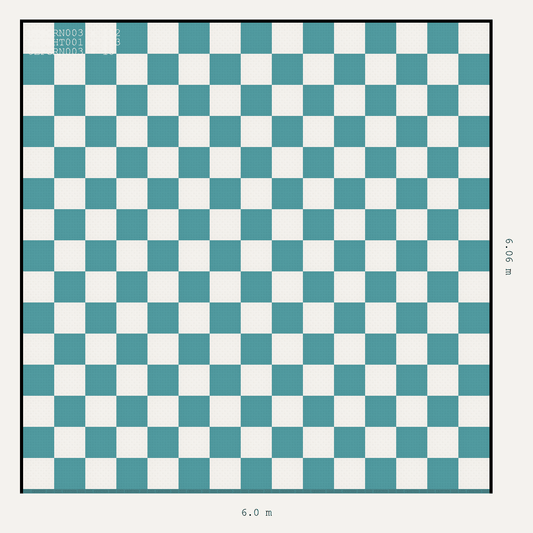 ULTRATUFF chequerboard layout in Alpine White and Turbo Teal