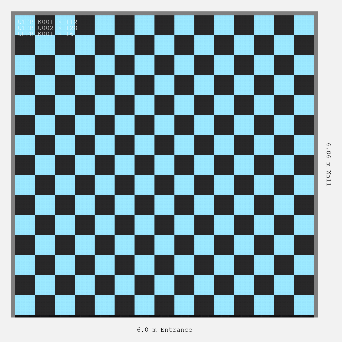 ULTRATUFF Chequer Design Jet Black Accent Gulf Blue