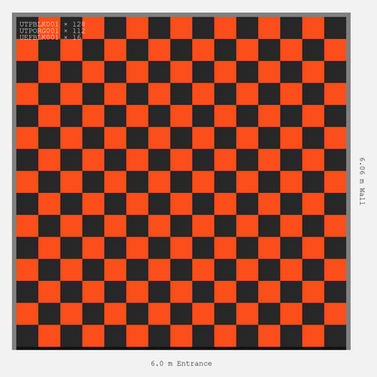 ULTRATUFF Chequer Design Jet Black Accent Lava Orange