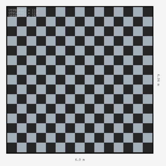 ULTRATUFF chequerboard layout in Silver Grey and Jet Black