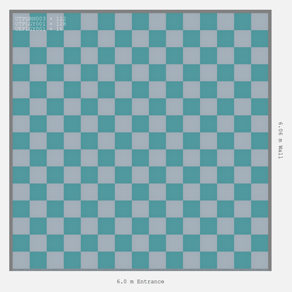 ULTRATUFF Chequer Design Silver Grey Accent Turbo Teal