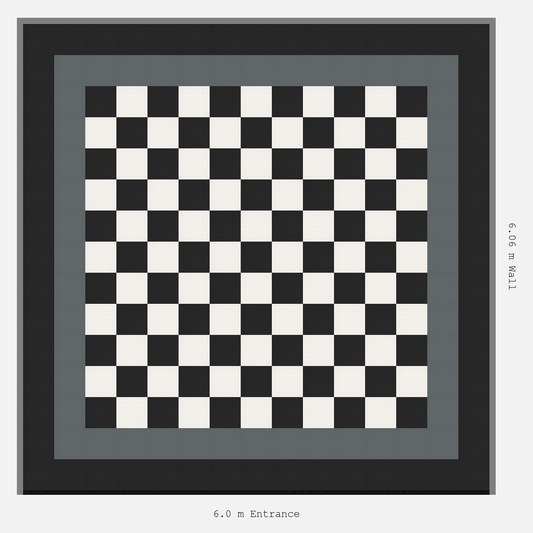ULTRATUFF Double Border Chequer Infill Design Outer: Jet Black - Inner: Space Grey - Infill: Jet Black - Alpine White