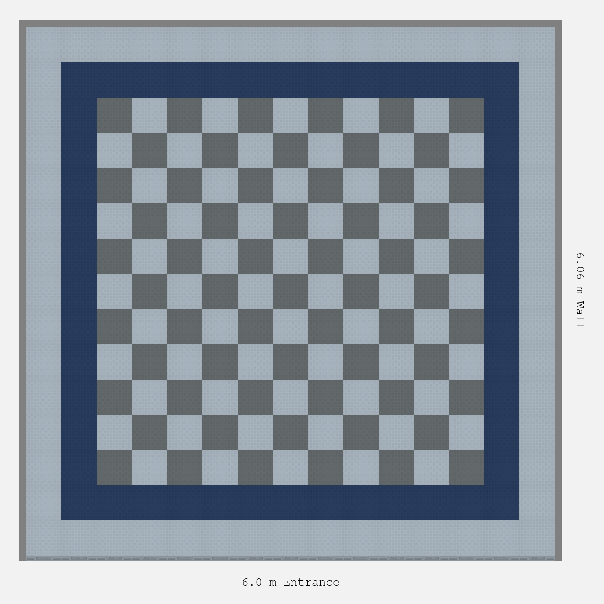ULTRATUFF Double Border Chequer Infill Design Outer: Silver Grey - Inner: Night Blue - Infill: Space Grey - Silver Grey