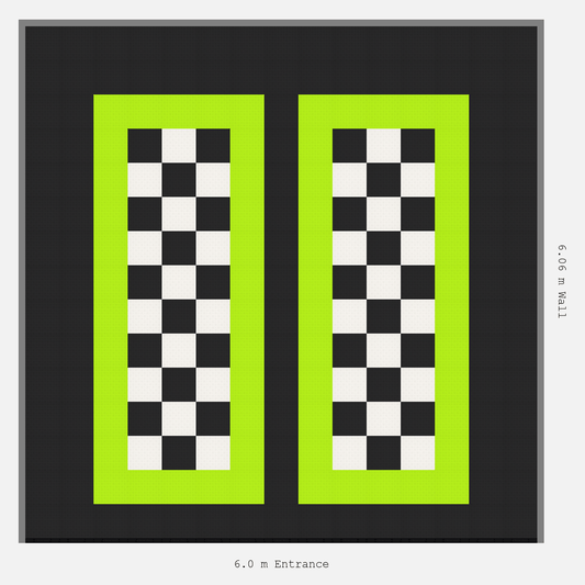 ULTRATUFF parking bay layout in Jet Black and Alpine White and Electric Green