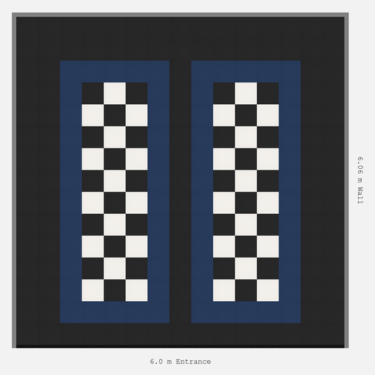 ULTRATUFF parking bay layout in Jet Black and Alpine White and Night Blue