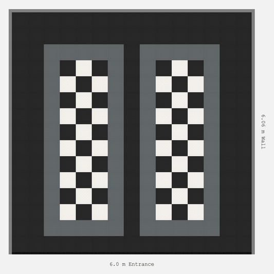 ULTRATUFF Parking Bay Chequer Infill Design Base: Jet Black - Outline: Space Grey - Infill: Jet Black - Alpine White
