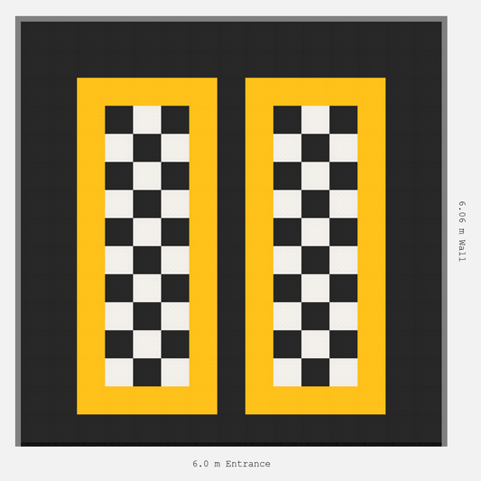 ULTRATUFF parking bay layout in Jet Black and Alpine White and Speed Yellow