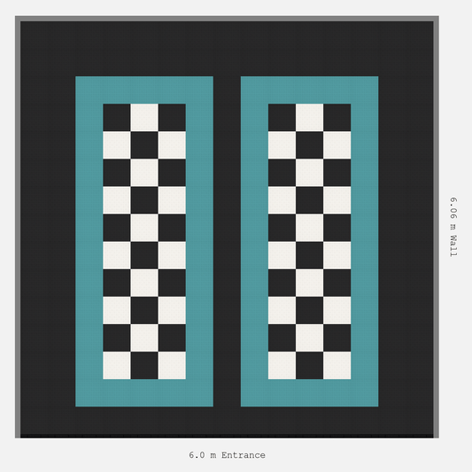 ULTRATUFF parking bay layout in Jet Black and Alpine White and Turbo Teal
