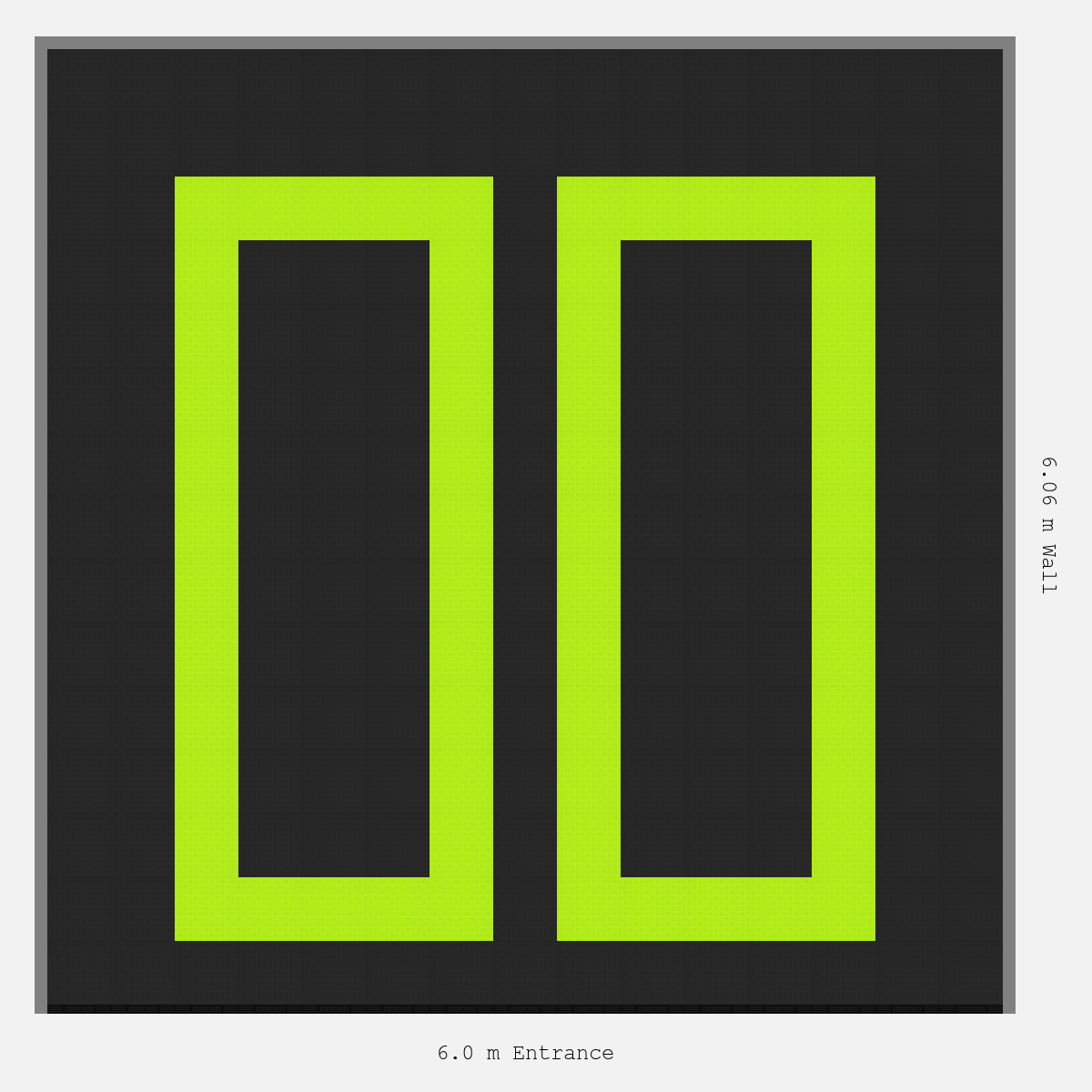 ULTRATUFF parking bay layout in Jet Black and Electric Green