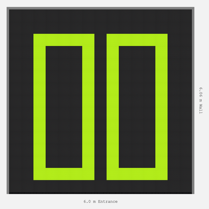 ULTRATUFF Parking Bay Plain Infill Design Base: Jet Black - Outline: Electric Green - Infill: Jet Black