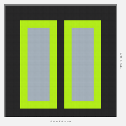 ULTRATUFF Parking Bay Plain Infill Design Base: Jet Black - Outline: Electric Green - Infill: Silver Grey