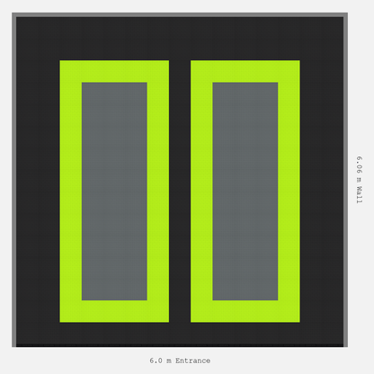 ULTRATUFF Parking Bay Plain Infill Design Base: Jet Black - Outline: Electric Green - Infill: Space Grey