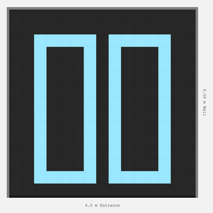 ULTRATUFF Parking Bay Plain Infill Design Base: Jet Black - Outline: Gulf Blue - Infill: Jet Black